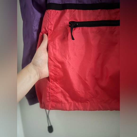 Rare Vintage Y2K 90s Eddie Bauer Color Block Windbreaker Sz M Christmas holiday - Picture 3 of 4